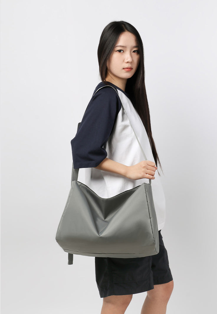 Black Solid One Handle Hobo Bag