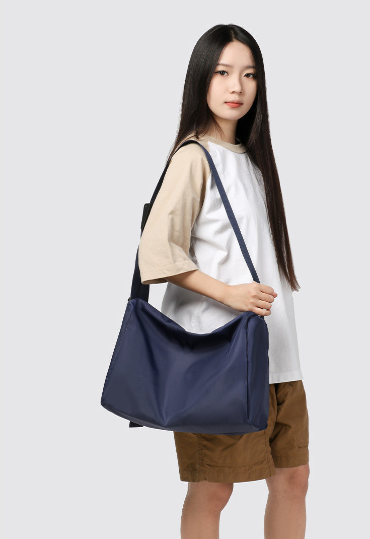Black Solid One Handle Hobo Bag