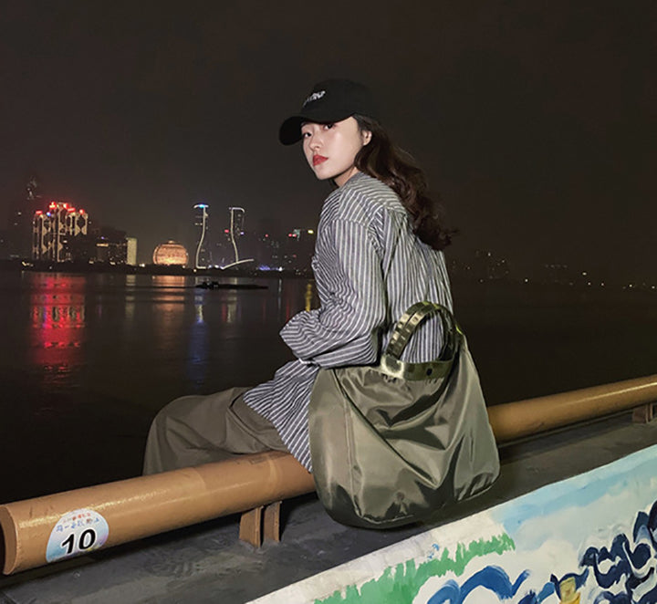 Green Solid Shopper Tote Bag