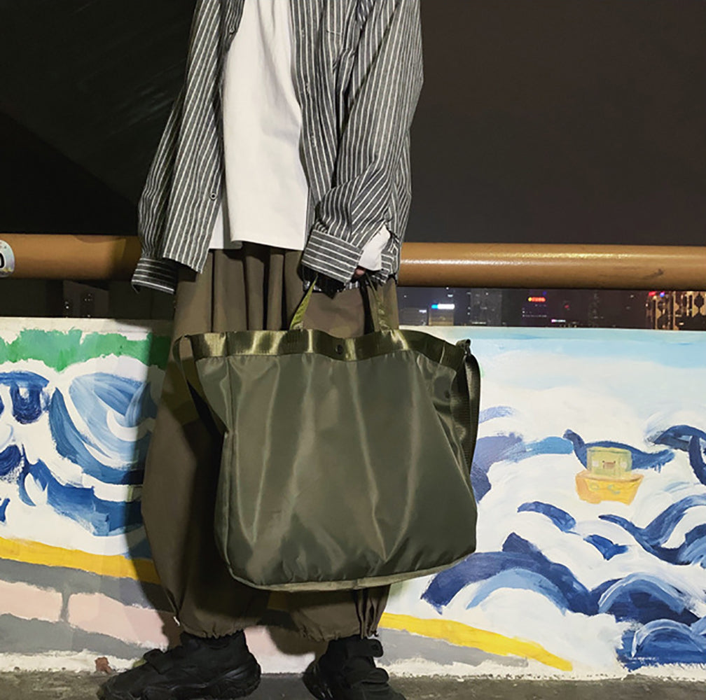 Green Solid Shopper Tote Bag