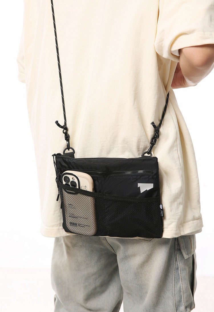 Black Solid One Handle Sling Bag