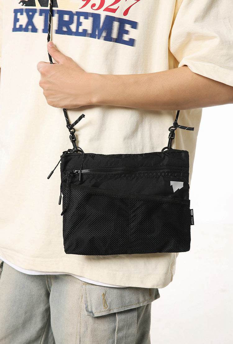Black Solid One Handle Sling Bag