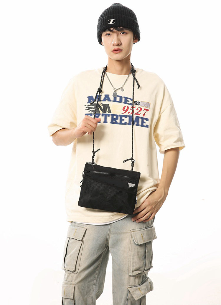 Black Solid One Handle Sling Bag