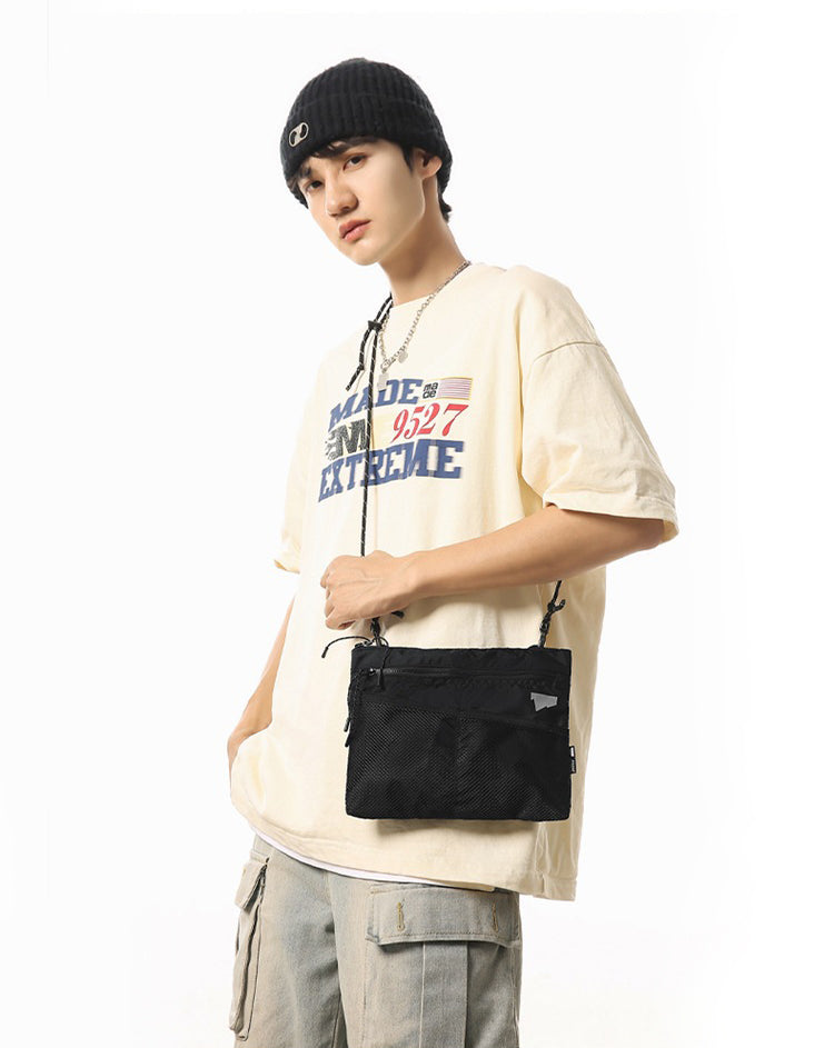 Black Solid One Handle Sling Bag