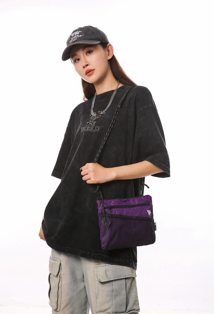Black Solid One Handle Sling Bag