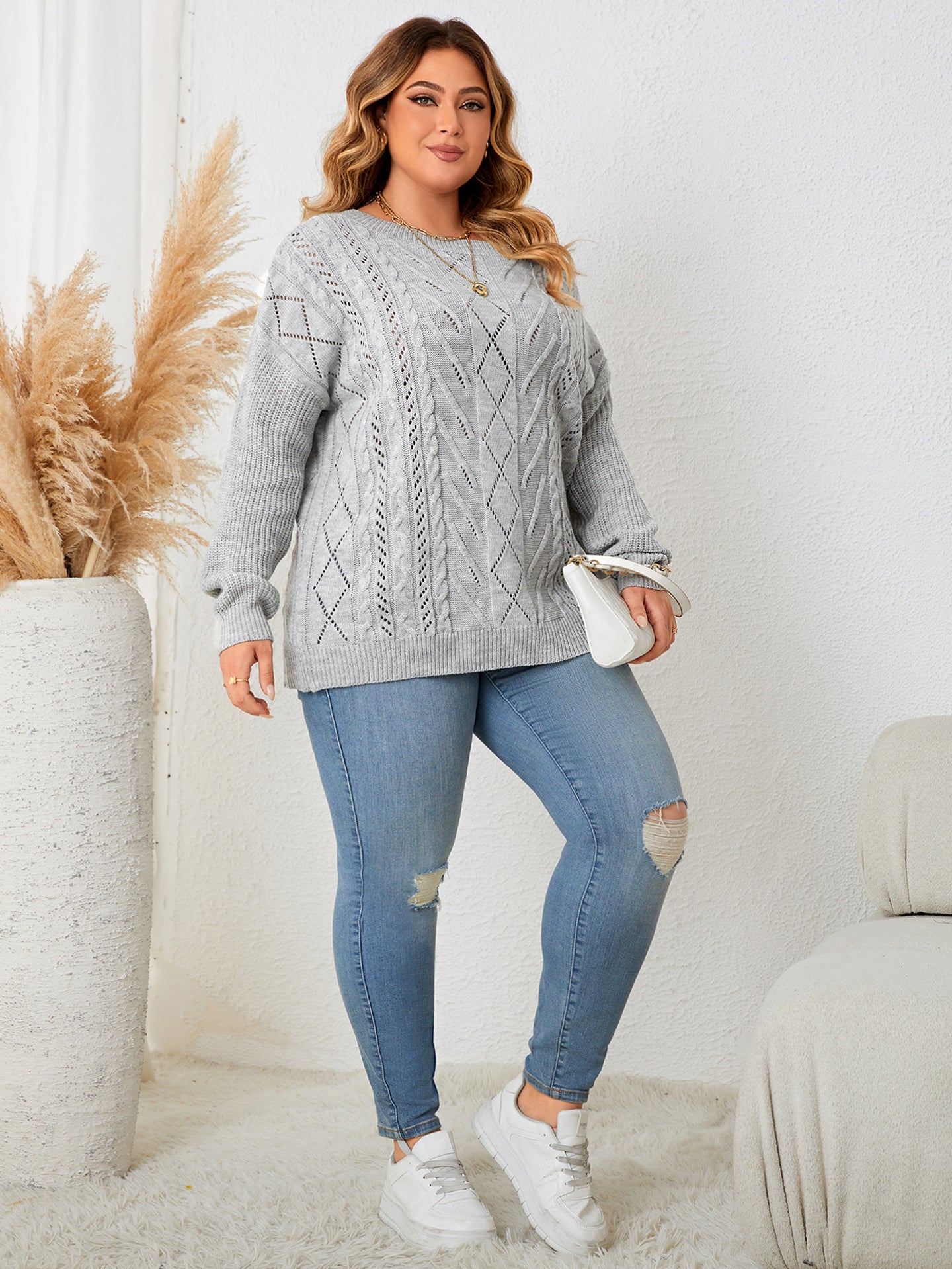 Women Cable Knit Pullover
