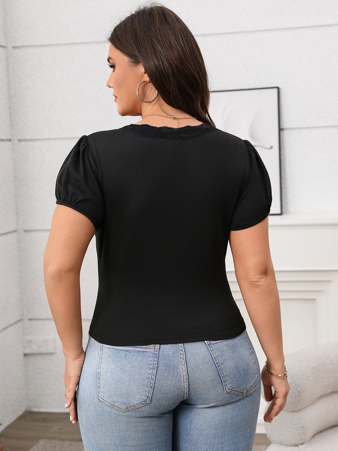 Women Solid Lace-Up Fitted Top