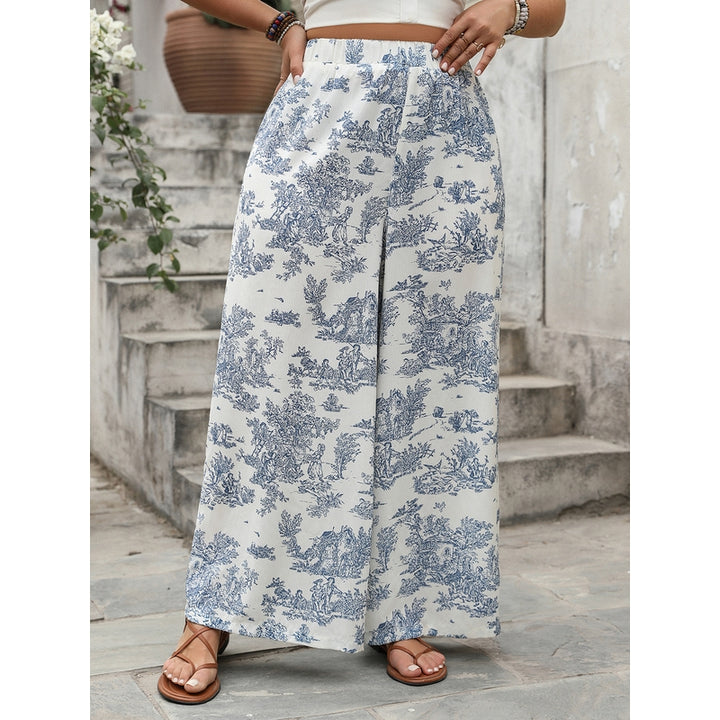 Women Floral Printed Loose Fit Wrinkle Free Parallel Trousers