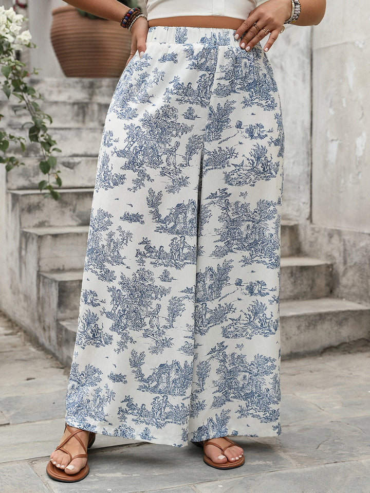 Women Floral Printed Loose Fit Wrinkle Free Parallel Trousers