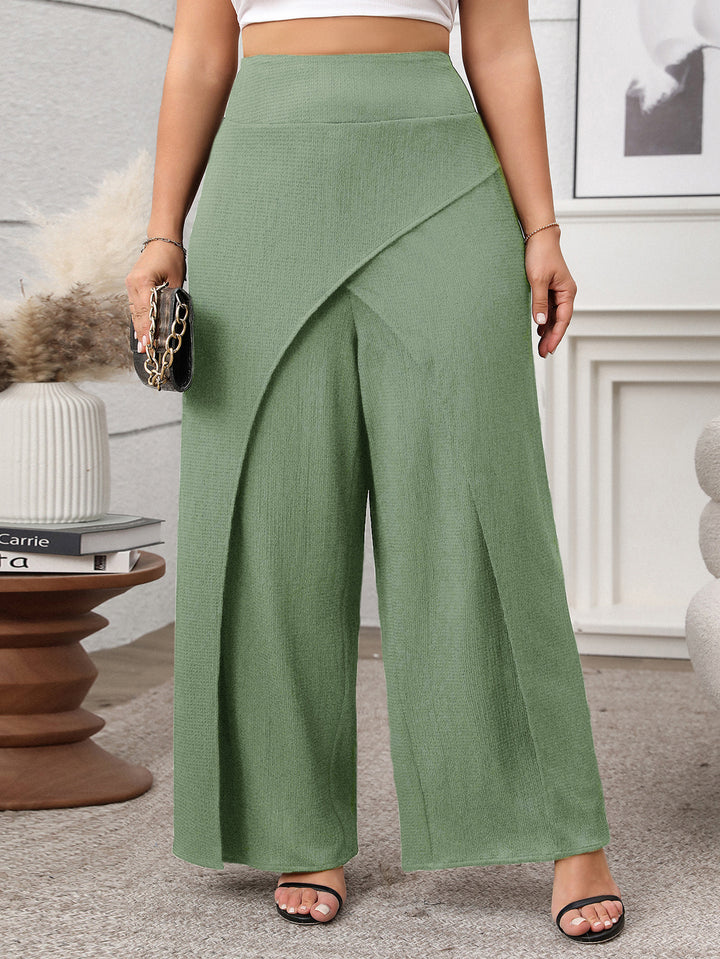 Women Loose Fit Wrinkle Free Parallel Trousers
