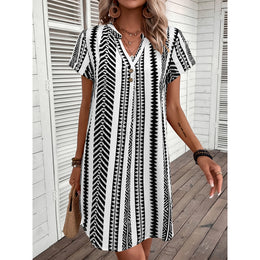 Women Chevron Printed A-Line Dress