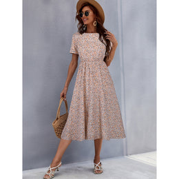 Women Ethnic Motifs Print Gathered or Pleated A-Line Midi Dress