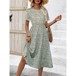 Floral Printed Fit and Flare Midi Dress