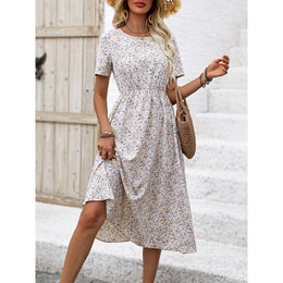 Floral Printed Fit and Flare Midi Dress