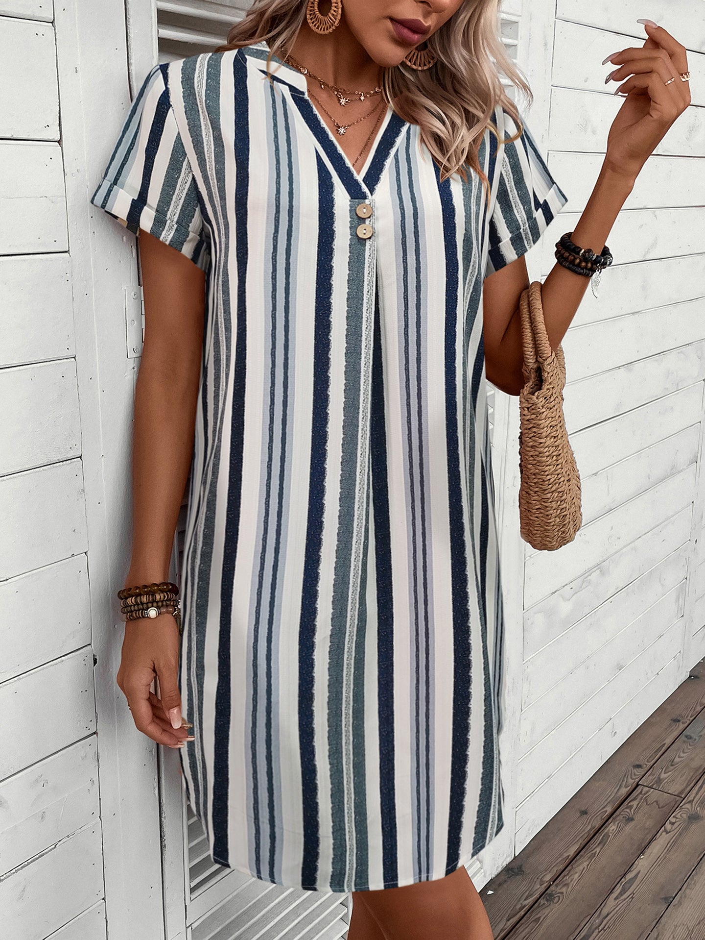 Women Striped A-Line Dress