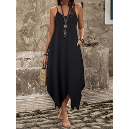 Shoulder Straps A-Line Midi Dress