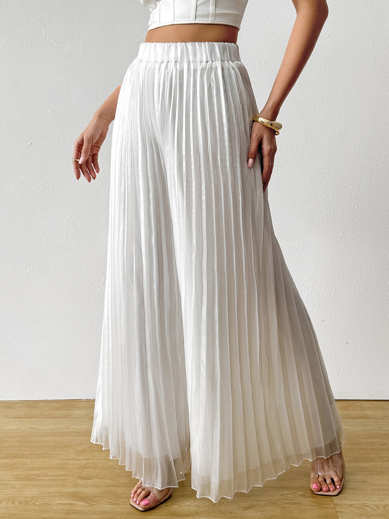 Women Wide Leg Slip-On Palazzos