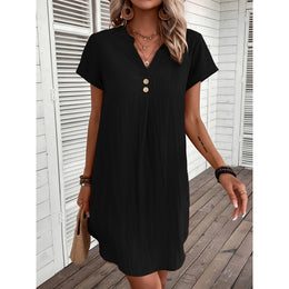 Women Mandarin Collar A-Line Dress