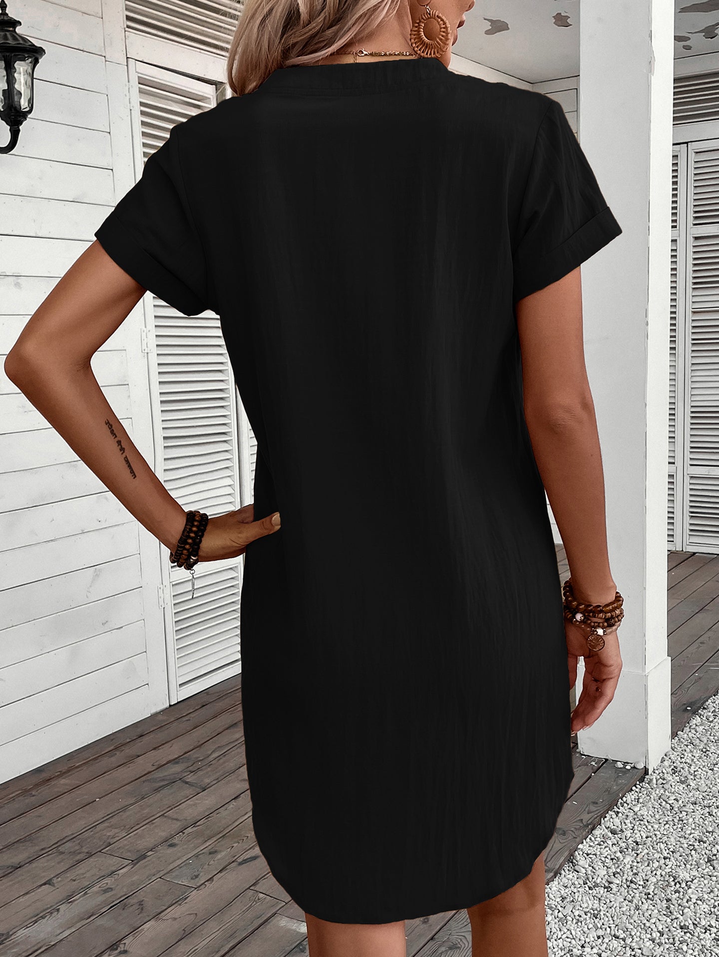 Women Mandarin Collar A-Line Dress