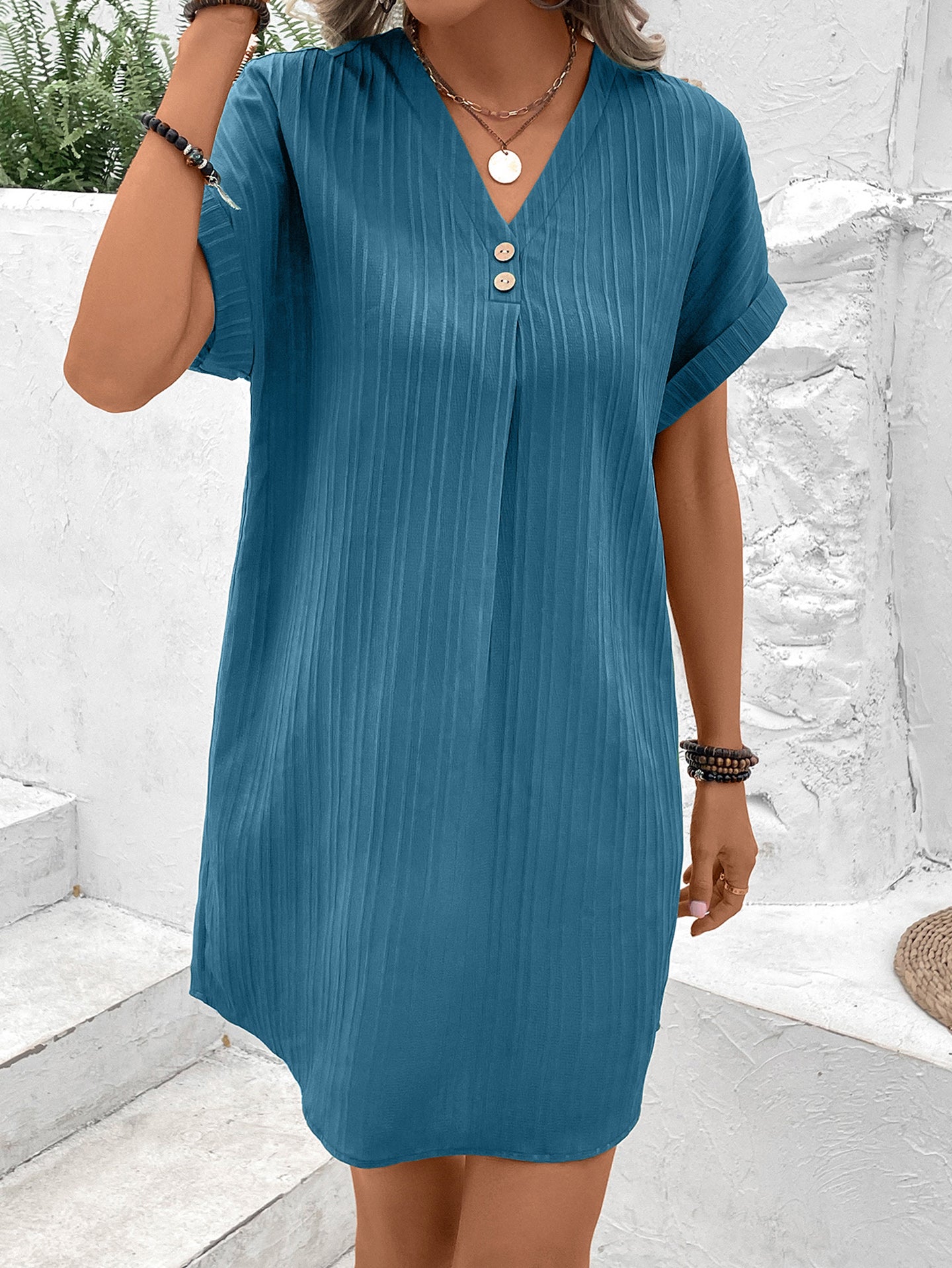 V-Neck Kaftan Dress