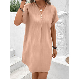Women V Neck A-Line Dress