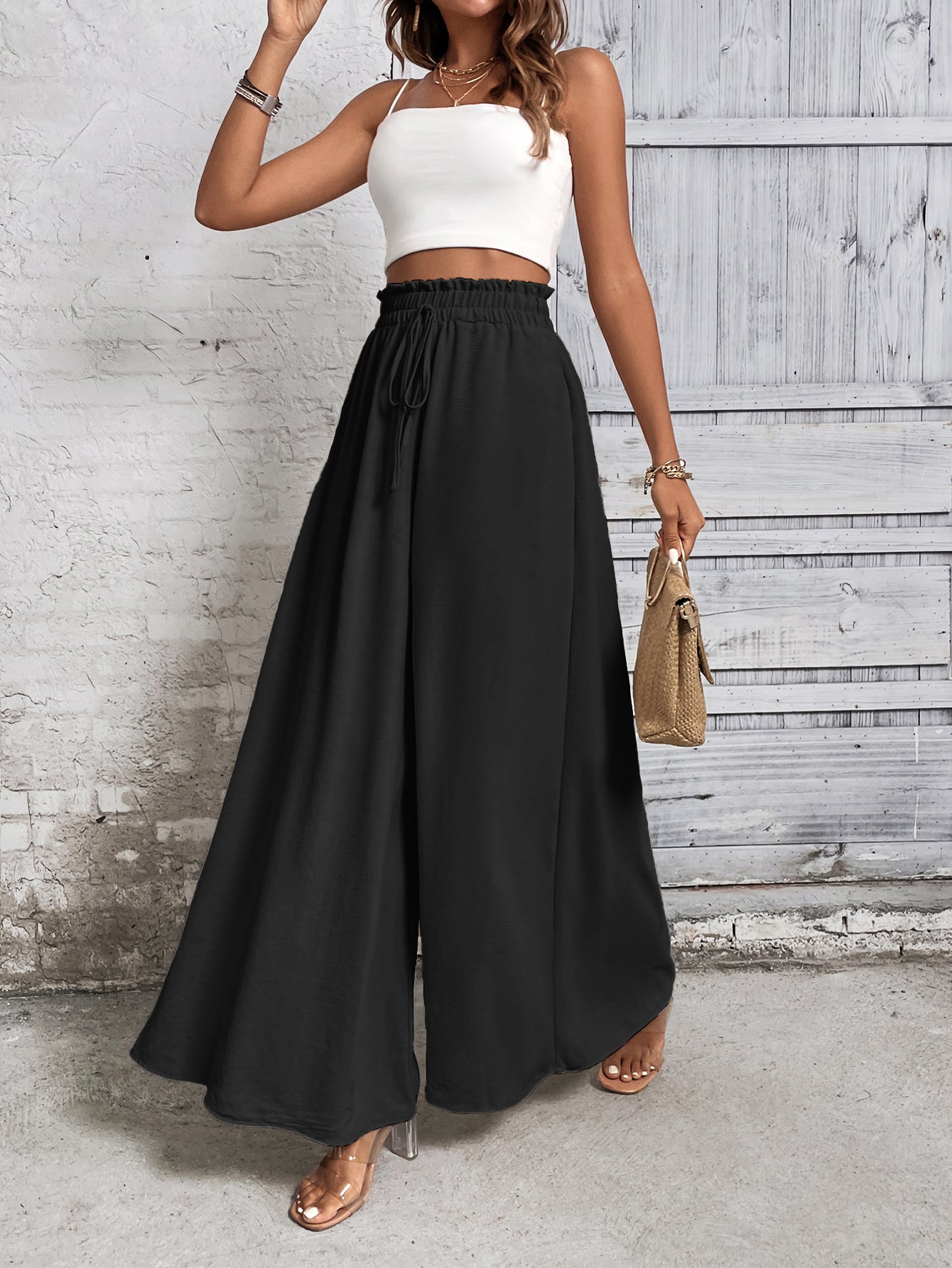 Women Loose Fit Pleated Trousers