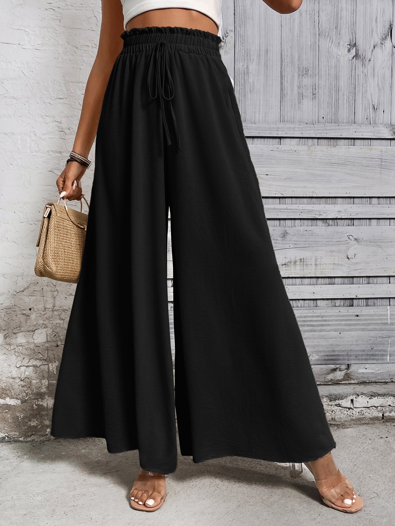 Women Loose Fit Pleated Trousers