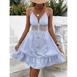 Women Striped A-Line Midi Dress