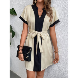 Women Striped A-Line Mini Dress