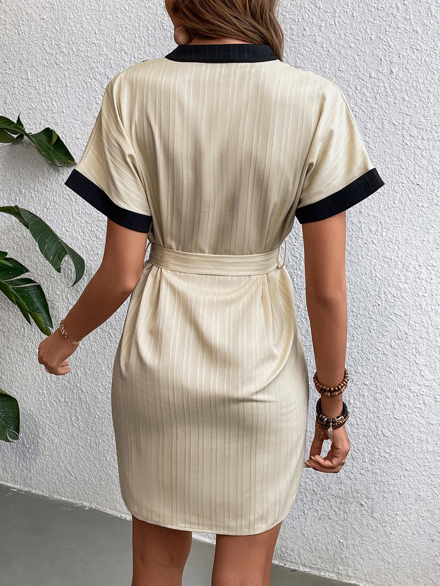 Women Striped A-Line Mini Dress