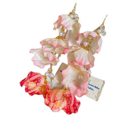 Gold Plated Pearls beaded Contemporary Drop Earrings