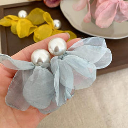 Pearls Beaded Floral Shaped Drop Earrings