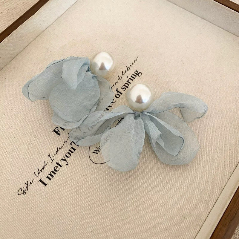 Pearls Beaded Floral Shaped Drop Earrings