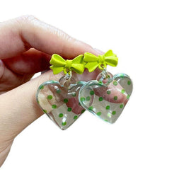 Heart Shaped Drop Earrings