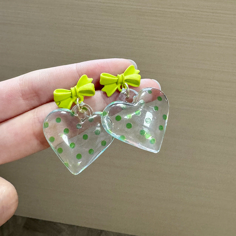 Heart Shaped Drop Earrings