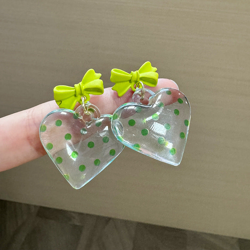 Heart Shaped Drop Earrings