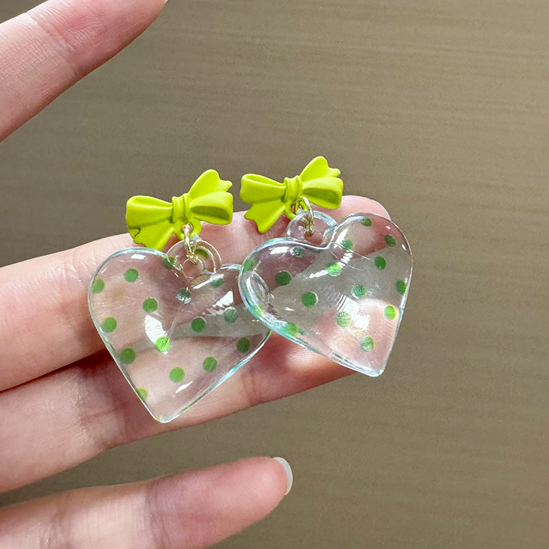 Heart Shaped Drop Earrings