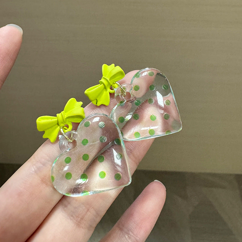 Heart Shaped Drop Earrings