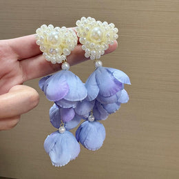 Artificial Beads Beaded Contemporary Drop Earrings