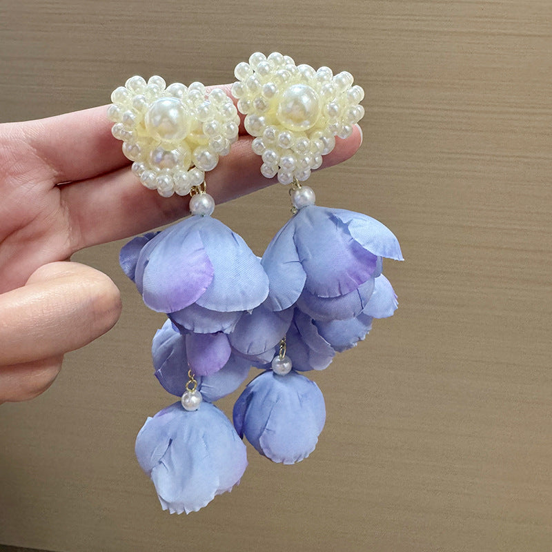 Artificial Beads Beaded Contemporary Drop Earrings