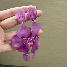 Artificial Beads Beaded Leaf Shaped Drop Earrings