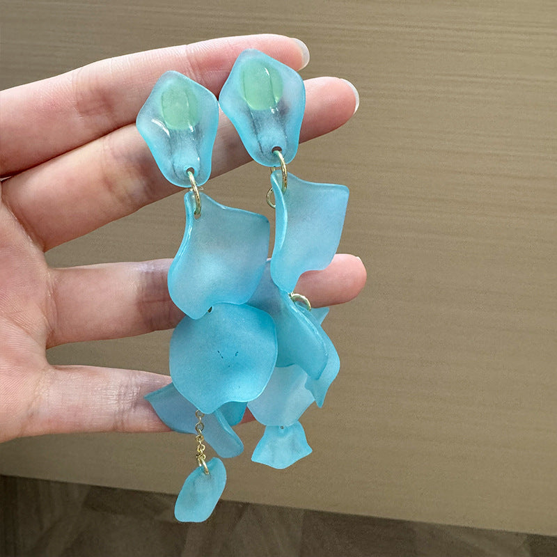 Leaf Shaped Drop Earrings