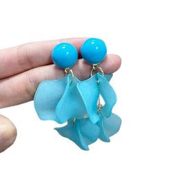 Pearls Beaded Leaf Shaped Drop Earrings