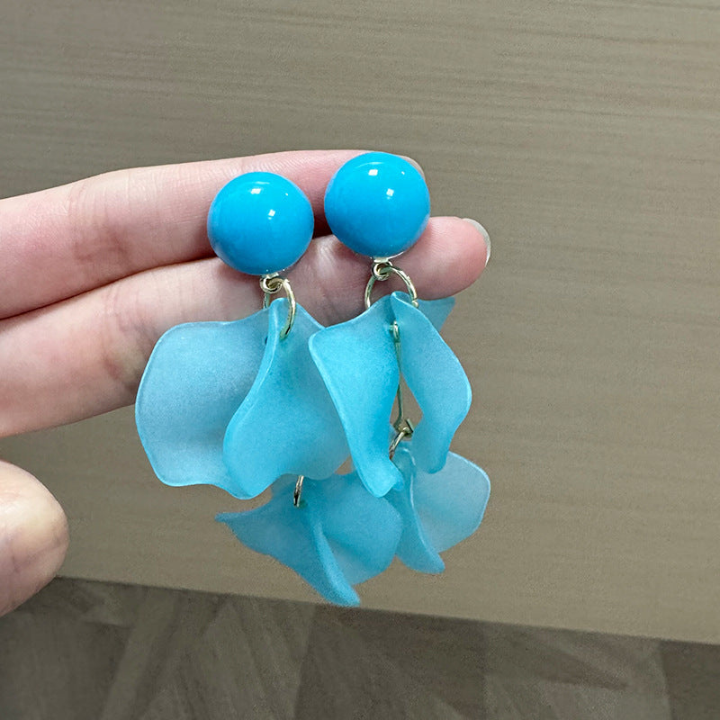 Pearls Beaded Leaf Shaped Drop Earrings