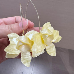 Gold Plated Floral Shaped Drop Earrings