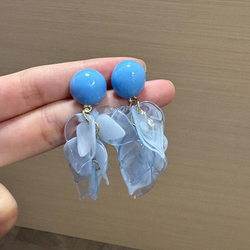 Artificial Beads Beaded Leaf Shaped Drop Earrings