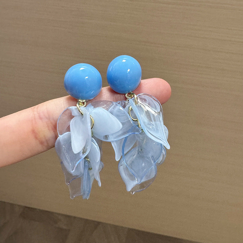 Artificial Beads Beaded Leaf Shaped Drop Earrings
