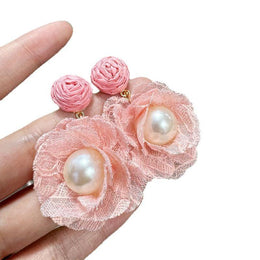 Pearls Beaded Floral Shape Drop Earrings