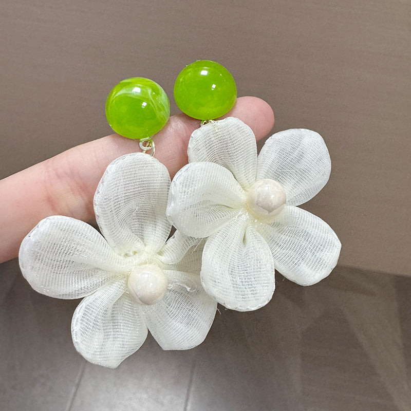 Artificial Beads Beaded Floral Drop Earrings