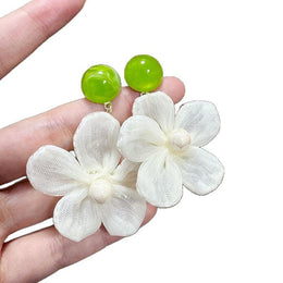Artificial Beads Beaded Floral Drop Earrings